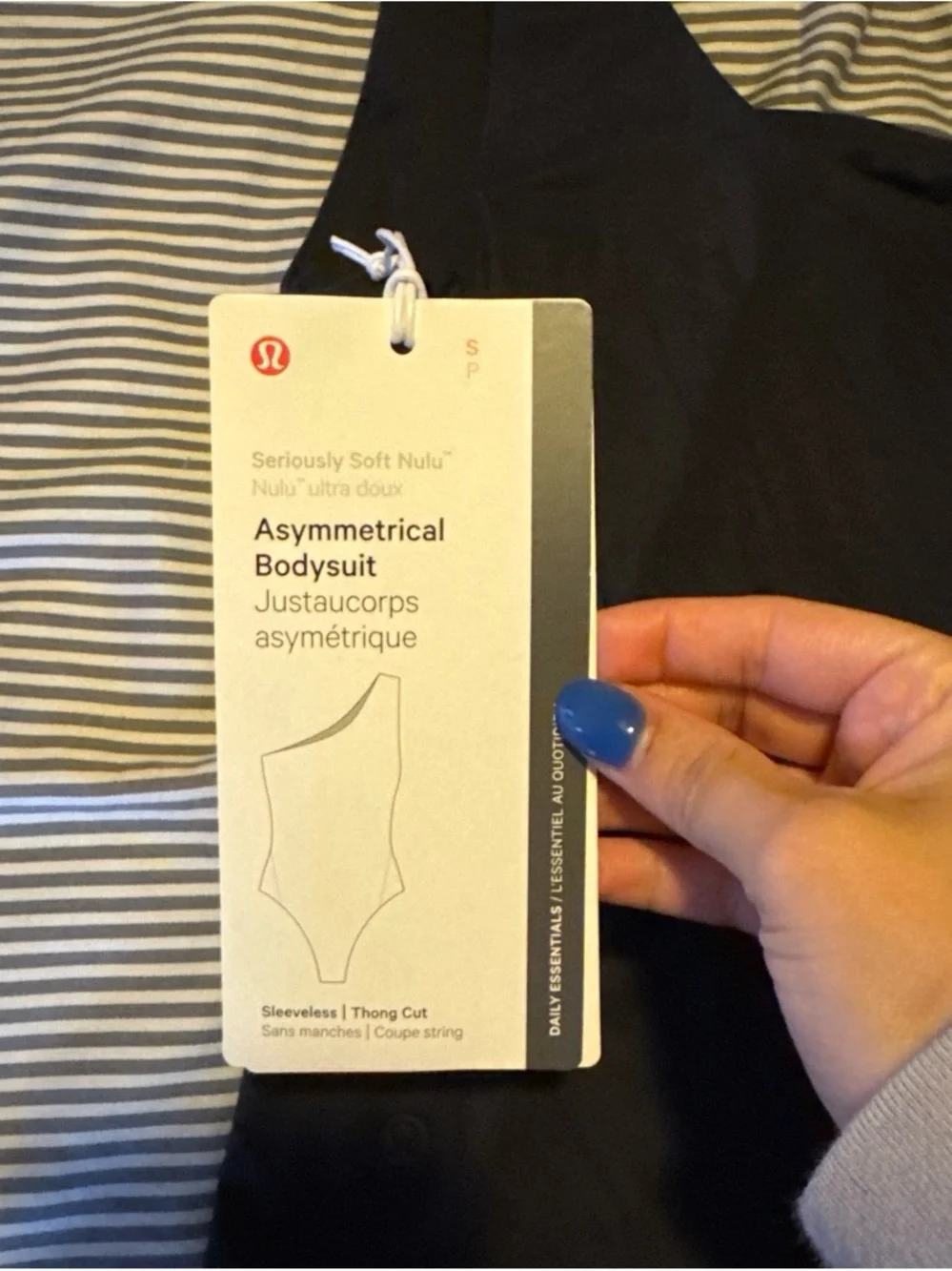 lululemon athletica Black Asymmetrical One-Shoulder Bodysuit